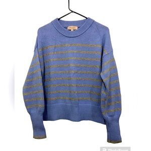 Philosophy Republic Clothing women’s blue sweater gray stripes size small